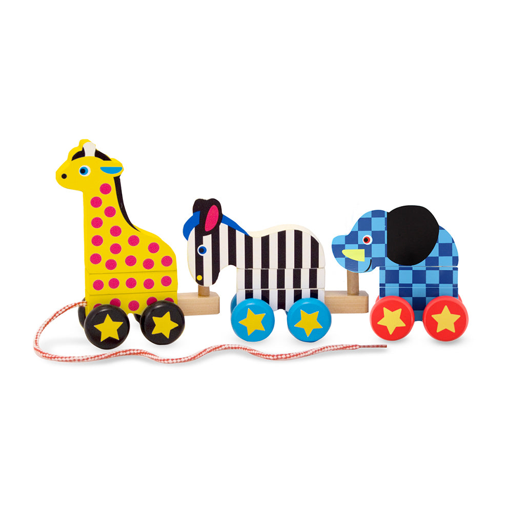 Melissa and doug colourful toddler zoo animal pull along birthday christmas gift