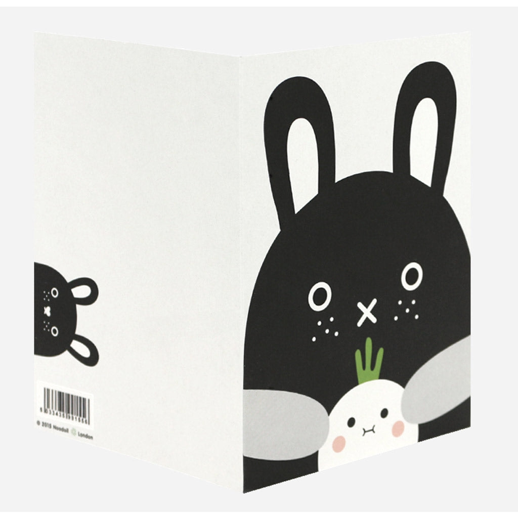 Noodool Riceberry black rabbit greetings card for birthday newborn new baby