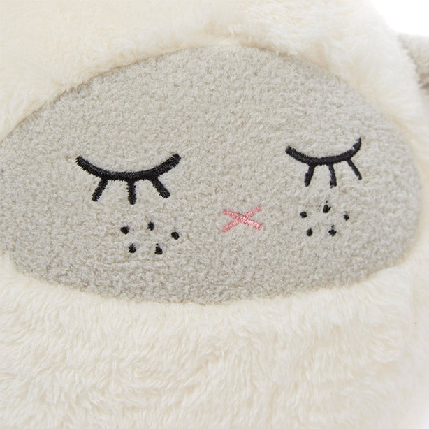 close up of a Noodoll Ricewool sheep Soft toy