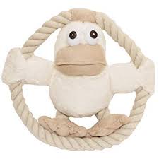 Dog Gift Duck in a Rope Soft with strong plush animal filled with 100% cotton filling and using unbleached rope 